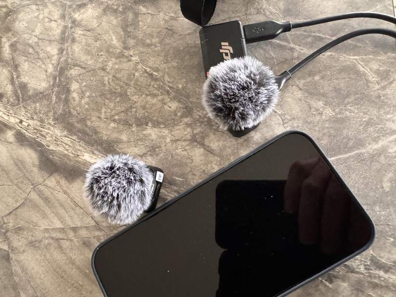 VAB portable microphone and recording equipment